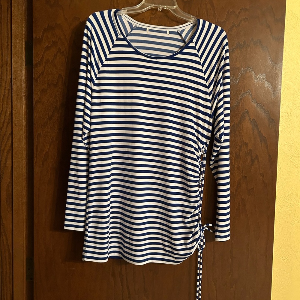 Striped Navy and White Women's Top